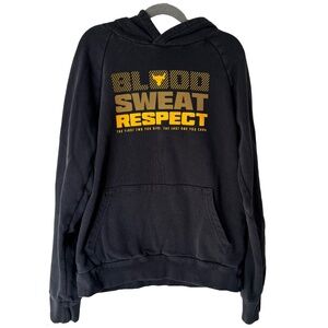 Under Armour Brahma Bull Black and Gold Hoodie. Size Youth Large EUC